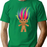 A Silly Troll Doll Minimalist Graphic T-Shirt - Unisex Streetwear Tee - Green