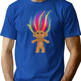 A Silly Troll Doll Minimalist Graphic T-Shirt - Unisex Streetwear Tee - Blue