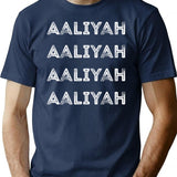 Aaliyah Blue Glowing Art Gift Men Women Bootleg Graphic T-Shirt - Navy