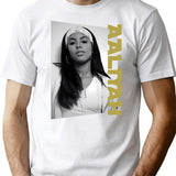 Aaliyah Classic Portrait Bootleg Graphic T-Shirt - White