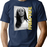 Aaliyah Classic Portrait Bootleg Graphic T-Shirt - Navy