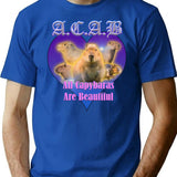 Acab All Capybaras Are Beautiful Bootleg Graphic T-Shirt - Blue