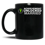 Achievement Unlocked Married Black Coffee Mug, Gift Coffee Mug