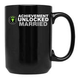 Achievement Unlocked Married Black Coffee Mug, Gift Coffee Mug - Black