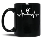 Acroyoga Heartbeat Acro Funny Acroyoga Yoga Black Coffee Mug, Gift Coffee Mug