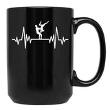 Acroyoga Heartbeat Acro Funny Acroyoga Yoga Black Coffee Mug, Gift Coffee Mug - Black