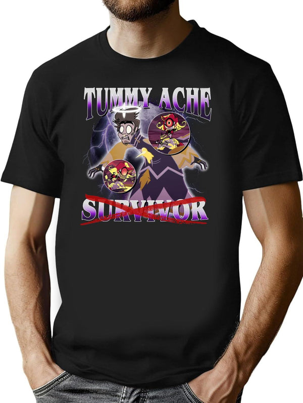 Adam Hazbin Hotel - Tummy ache Survivor Classic Premium Heavyweight Cotton T-Shirt - Black
