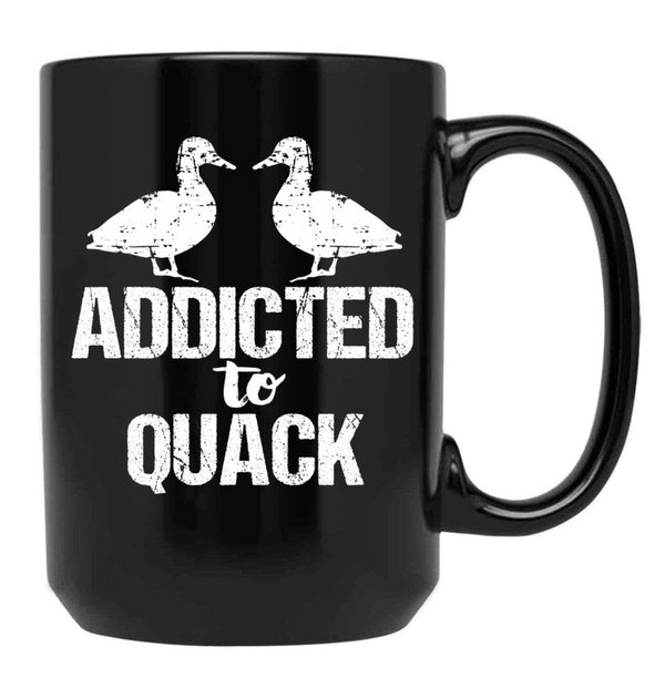 Addicted To Quack Funny Duck Lovers Black Coffee Mug, Gift Coffee Mug - Black