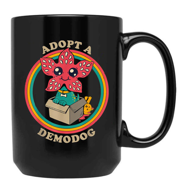 Adopt A Demodog Black Coffee Mug, Gift Coffee Mug - Black