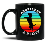 Adopted By A Plott Black Coffee Mug, Gift Coffee Mug