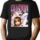Adorable Chaewon Le Sserafim Bootleg Style Bootleg Graphic T-Shirt - Black