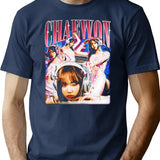 Adorable Chaewon Le Sserafim Bootleg Style Bootleg Graphic T-Shirt - Navy