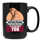 Adorable Hungarian Vizsla Dog Funny Saying Black Coffee Mug, Gift Coffee Mug - Black