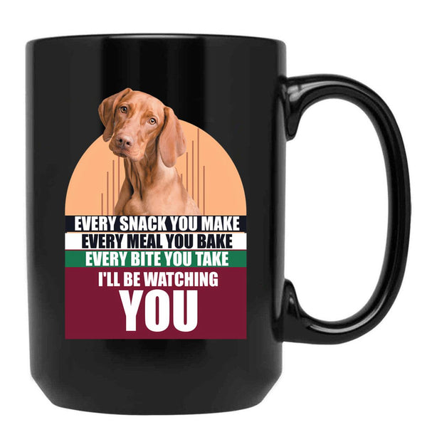 Adorable Hungarian Vizsla Dog Funny Saying Black Coffee Mug, Gift Coffee Mug - Black