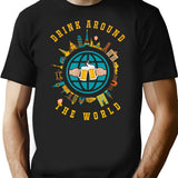 Adult Vacation Drinking Minimalist Graphic T-Shirt - Unisex Streetwear Tee - Black