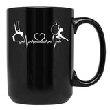 Aerial Hoop And Aerial Silks Heartbeat Aerial Silks Circus Funny Lyra Black Coffee Mug, Gift Coffee Mug - Black