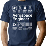Aerospace Engineer Product Label Funny Minimalist Graphic T-Shirt - Unisex Streetwear Tee - Navy