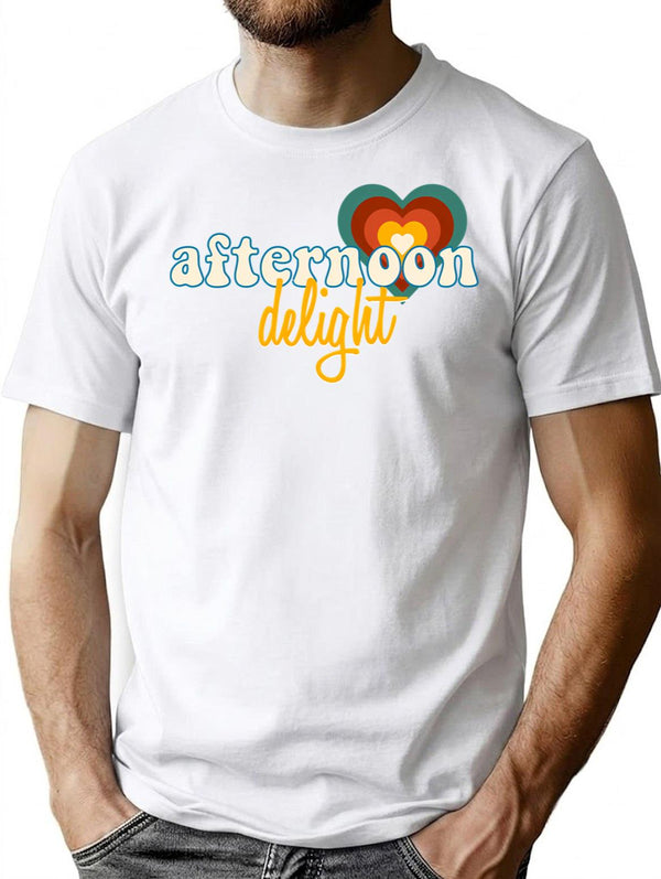 Afternoon Delight Time Minimalist Graphic T-Shirt - Unisex Streetwear Tee - White