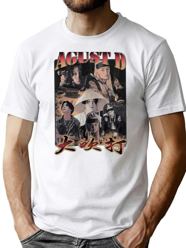 Agust D Daechwita Vintage Bootleg Classic Bootleg Graphic T-Shirt - White