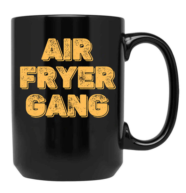 Air Fryer Gang Black Coffee Mug, Gift Coffee Mug - Black