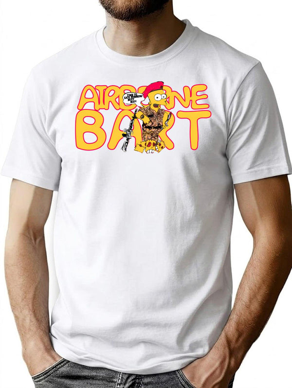 Airborne Bart Bootleg Graphic T-Shirt - White