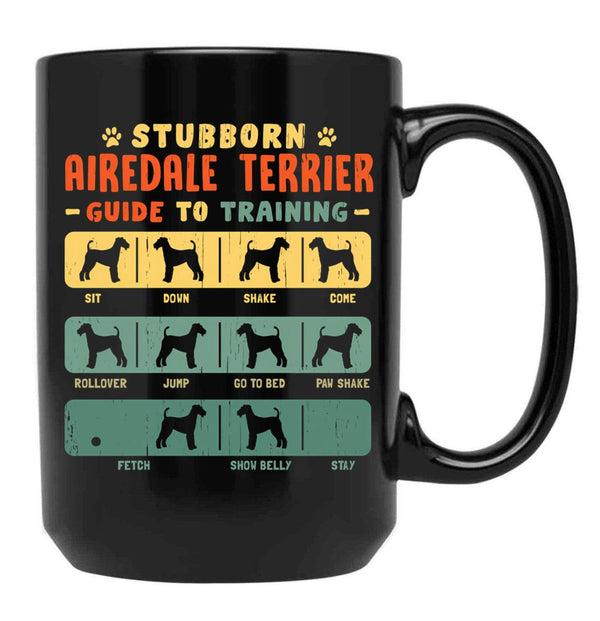 Airedale Terrier Funny Guide To Traning Black Coffee Mug, Gift Coffee Mug - Black