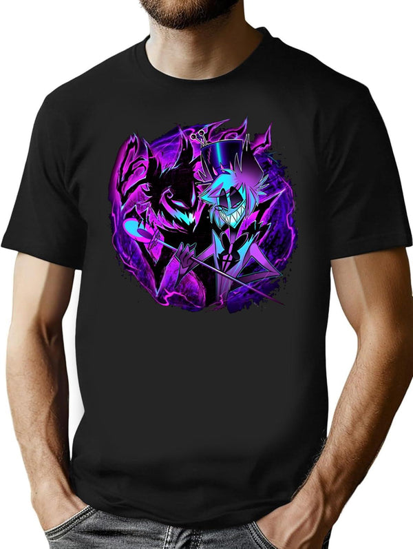 Alastor and His Shadow - Hazbin Hotel Essential  Premium Heavyweight Cotton T-Shirt - Black