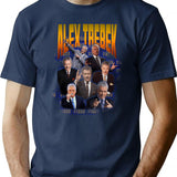 Alex Trebek Minimalist Graphic T-Shirt - Unisex Streetwear Tee - Navy