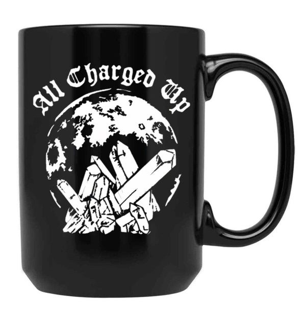 All Charged Up Black Coffee Mug, Gift Coffee Mug - Black