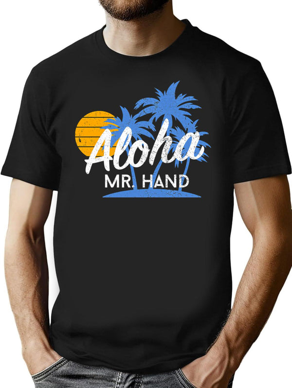 Aloha Mr. Hand Minimalist Graphic T-Shirt - Unisex Streetwear Tee - Black