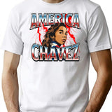 America Chavez 90S Bootleg Design Bootleg Graphic T-Shirt - White