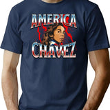 America Chavez 90S Bootleg Design Bootleg Graphic T-Shirt - Navy