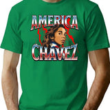 America Chavez 90S Bootleg Design Bootleg Graphic T-Shirt - Green