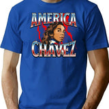 America Chavez 90S Bootleg Design Bootleg Graphic T-Shirt - Blue