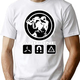 And One Band (Trilogy) Classic Minimalist Graphic T-Shirt - Unisex Streetwear Tee - White