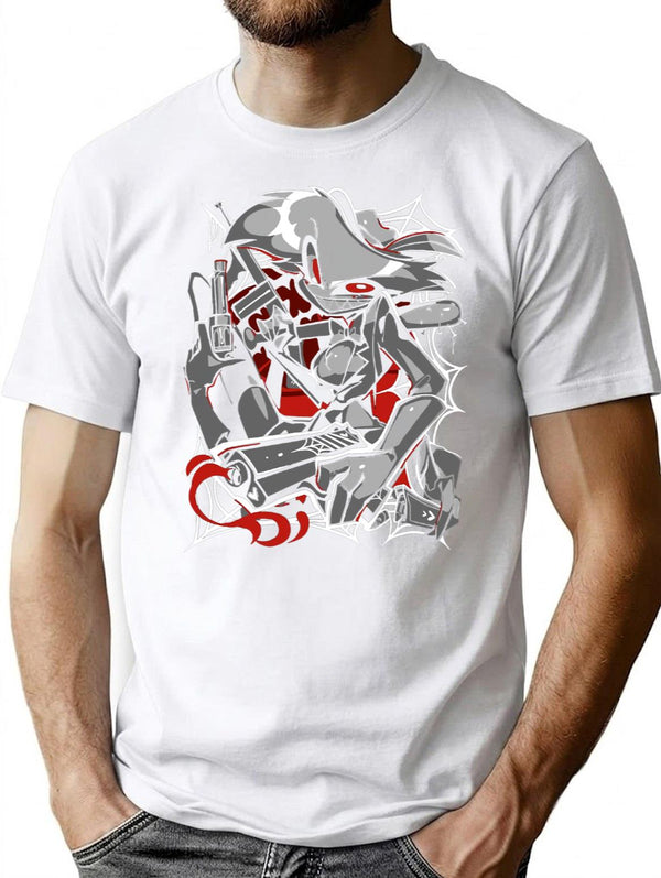 Angel Dust Demon Design - Hazbin Hotel Essential Premium Heavyweight Cotton T-Shirt - White