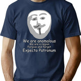 Anomalous - Scuffed Anonymousguy Fawkes Bootleg Graphic T-Shirt - Navy