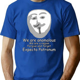 Anomalous - Scuffed Anonymousguy Fawkes Bootleg Graphic T-Shirt - Blue