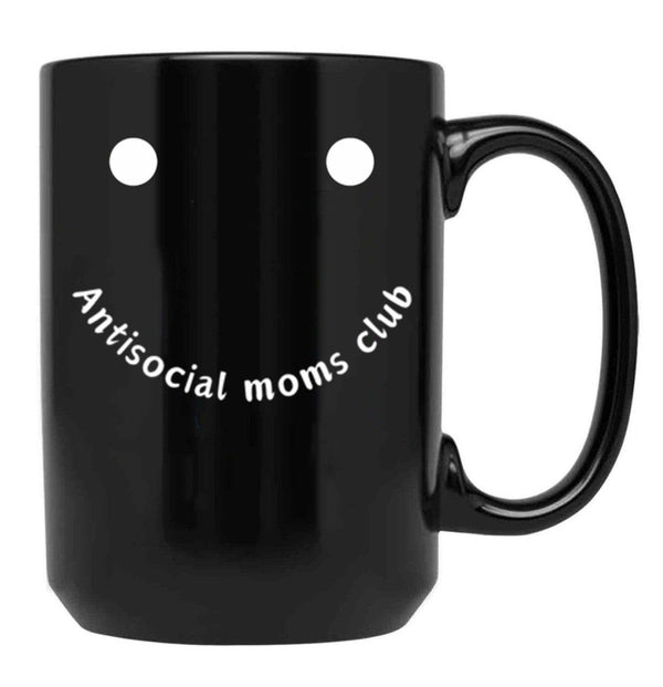 Antisocial Moms Club Black Coffee Mug, Gift Coffee Mug - Black
