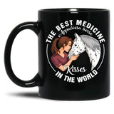 Appaloosa Horse Kisses Best Medicine In The World Black Coffee Mug, Gift Coffee Mug