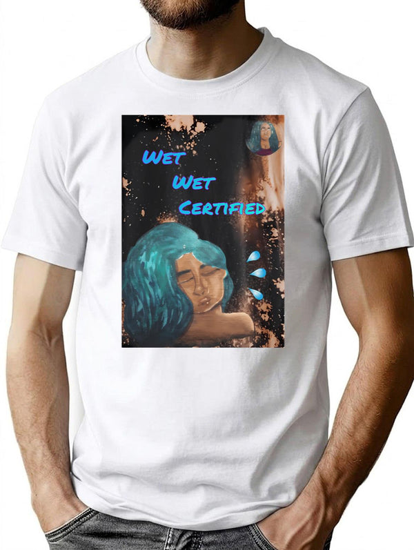 Aqua Bleached Bootleg Rap Tee Bootleg Graphic T-Shirt - White