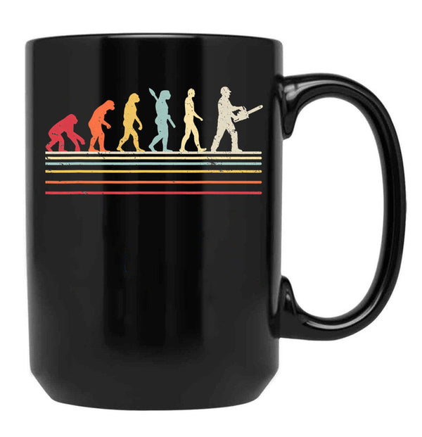 Arborist Chainsaw. Retro Style Tree Surgeon Black Coffee Mug, Gift Coffee Mug - Black
