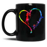 Archery Heart Black Coffee Mug, Gift Coffee Mug