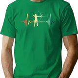 Archery Heartbeat Vintage Minimalist Graphic T-Shirt - Unisex Streetwear Tee - Green