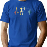 Archery Heartbeat Vintage Minimalist Graphic T-Shirt - Unisex Streetwear Tee - Blue