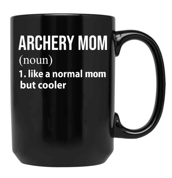 Archery Mom Like A Normal Mom But Cooler Black Coffee Mug, Gift Coffee Mug - Black