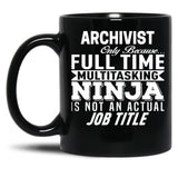 Archivist Black Coffee Mug, Gift Coffee Mug