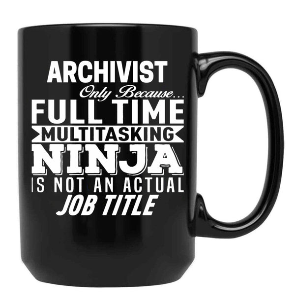 Archivist Black Coffee Mug, Gift Coffee Mug - Black