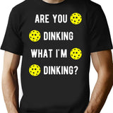 Are You Dinking What I'M Dinking Pickleball Minimalist Graphic T-Shirt - Unisex Streetwear Tee - Black