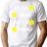 Are You Dinking What I'M Dinking Pickleball Minimalist Graphic T-Shirt - Unisex Streetwear Tee - White
